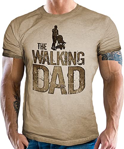 T-Shirt als Geschenk für Väter im Used Vintage Retro Look - The Walking Dad von LOBO NEGRO