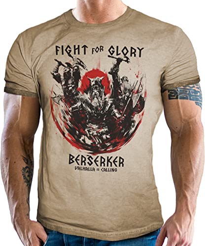 Herren T-Shirt für Wikinger Nordmann Keltic Fans der nordischen Mythologie - Berserker M von LOBO NEGRO