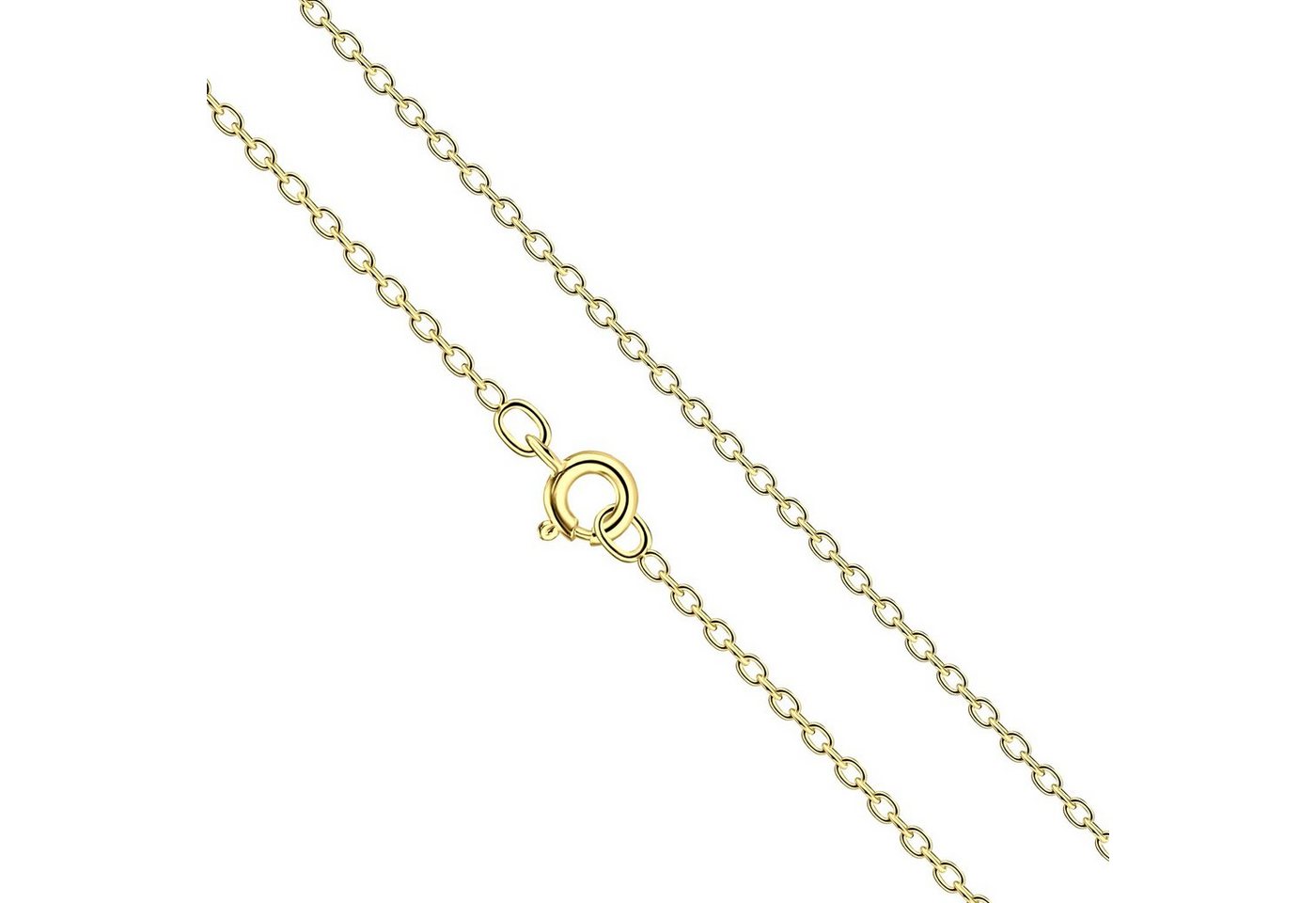 LÖB Gliederkette Halskette 925 Silber Kette 45cm ohne Anhänger Gold, Silberkette Ankerkette Sterlingsilber vergoldet 45 cm Anker Glieder Kette Collier Goldkette Schlicht Dünn Einfach für Damen Herren Kinder von LÖB