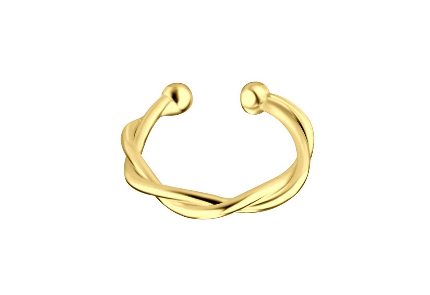 LÖB Ohrklemme Ohrklemme 925 Silber gedreht Gold Vergoldet, Damen Fake Piercing Ring Einfach gedreht Dünn Ohr Kletterer Ohrring Ohrmanschette Ohrclip Ear Cuff von LÖB