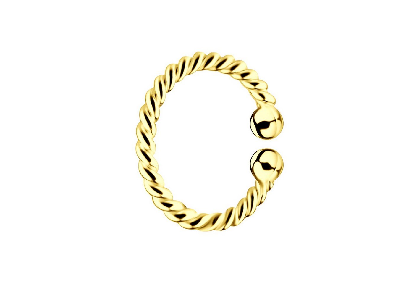 LÖB Ohrklemme Ohrklemme 925 Silber gedreht Gold Vergoldet, Damen Fake Piercing Ring Einfach gedreht Dünn Ohr Kletterer Ohrring Ohrmanschette Ohrclip Ear Cuff von LÖB