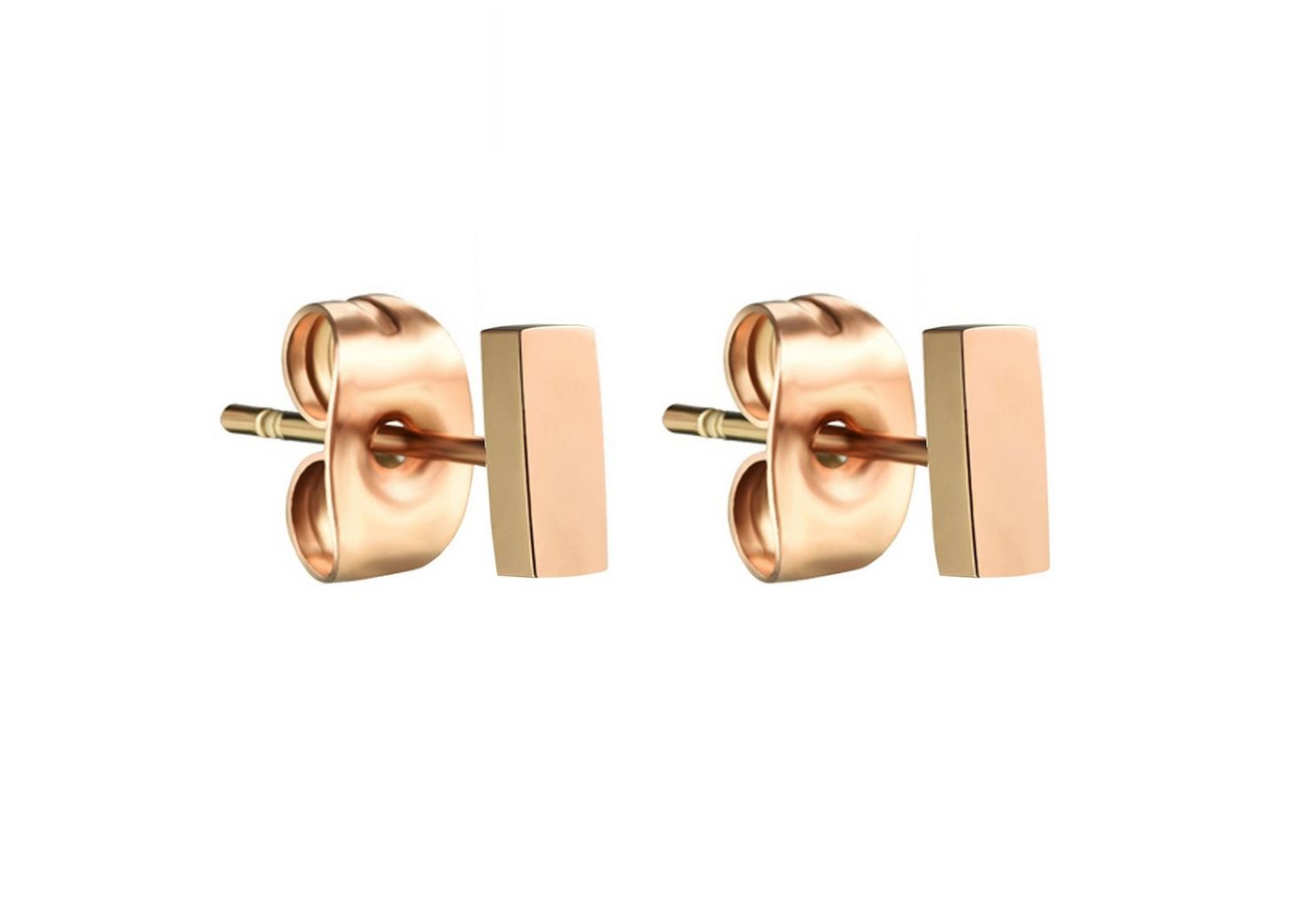 LÖB Paar Ohrstecker Damen Ohrringe 5mm Ohrstecker Roségold Vergoldet Stab Rotgold Modern (Geschenke für Frauen zum Geburtstag Weihnachten Weihnachtsgeschenke), Stecker mit Stäbchen Minimalistich Rose Gold Geometrisch Bar Linie von LÖB