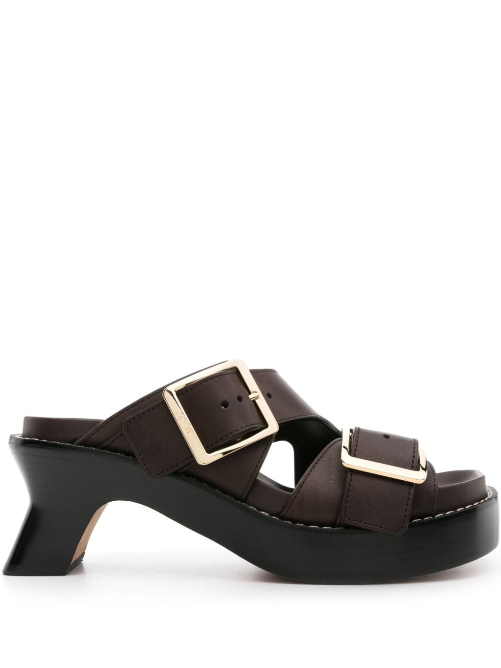 LOEWE Mules mit Schnalle 70mm - Braun von LOEWE