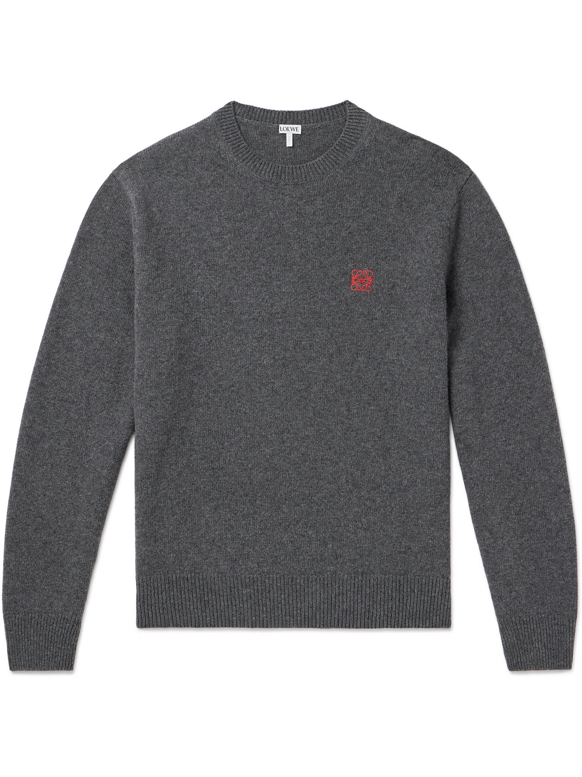 LOEWE - Anagram Logo-Embroidered Wool Sweater - Men - Gray - XS von LOEWE