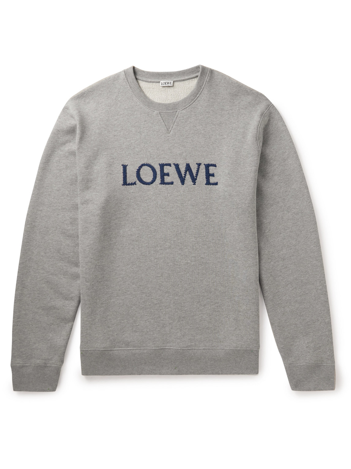 LOEWE - Logo-Embroidered Cotton-Jersey Sweatshirt - Men - Gray - XXXL von LOEWE
