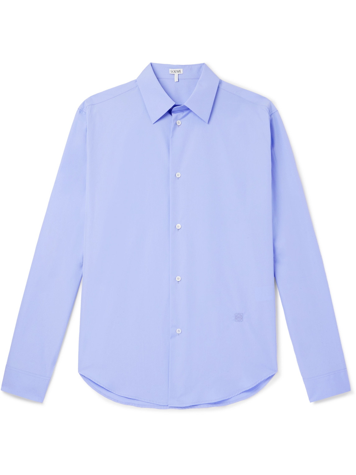 LOEWE - Logo-Embroidered Cotton Shirt - Men - Blue - EU 38 von LOEWE
