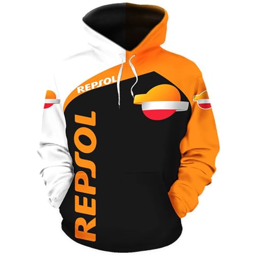 Herren Kapuzenpullover für R.E.P.S.O.L Hoodie mit Kontrastfarbe Comfort Casual Kapuzensweatshirt Sportmotorrad Hoodie Casual Jacke,0-L von LOGAUT