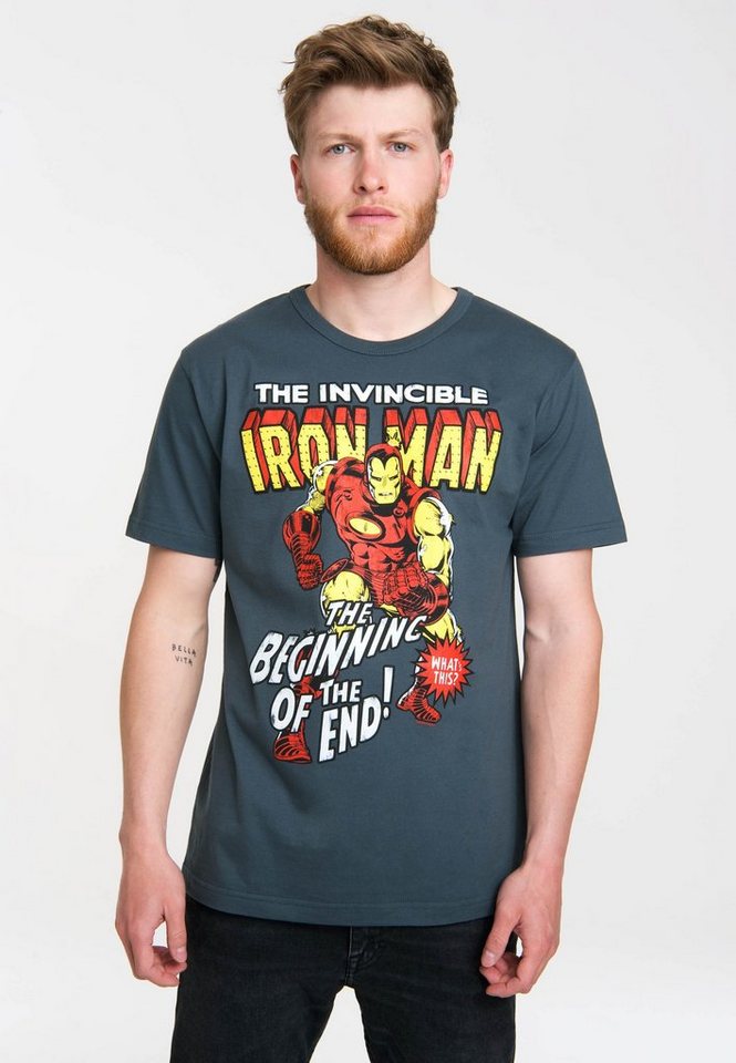 LOGOSHIRT T-Shirt Iron Man Logo - Marvel mit Retro-Print von LOGOSHIRT