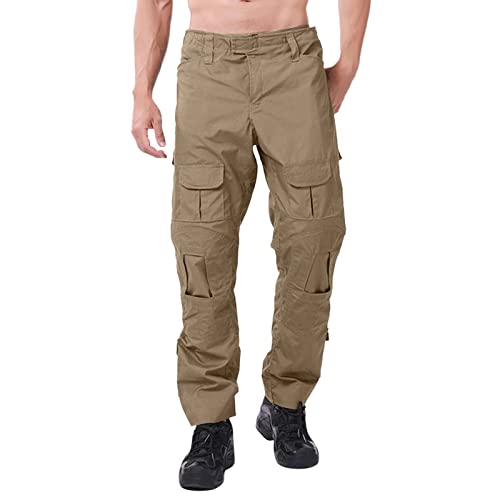 Cargohose Herren Soild Casual Lang MilitäRische Taktik Hose Herren Kampfhose Viele Taschen Gerade Freizeithose Atmungsaktiv Locker Wanderhose Trekkinghose Outdoorhose MäNner Lassige Einfarbig von LOIJMK