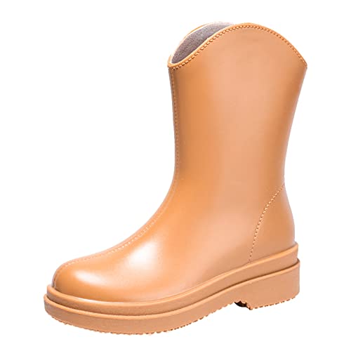 Damen Regenstiefel Kurz wasserdichte Gummistiefel Einfarbig Leicht Unisex Slip On Aquaschuhe Leichte Regenstiefel Einfarbig Rain Boots Outdoor Boots Arbeitsstiefel von LOIJMK