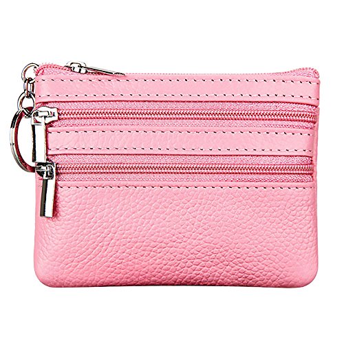 LOIJMK Für Fall Geldbörse Damentaschen Small Geldbörse ändern Schlüssel Münze Reißverschluss Kitkartenhüllen Schwarz (Pink, One Size) von LOIJMK