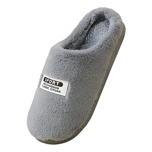 Hausschuhe Paar Modelle Herren Damen Thermal- Schuhe PlüSch Weiche Sohle Indoor Anti-Rutsch Slipper Schlappen Schlafzimmer Boden Warm Winter Hausschuhe Schlappen Flach Angenehme von LOIJMK