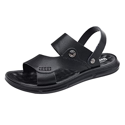 Herren Sport Sandalen Athletic Summer Beach Slides Schuhe Outdoor Wandern Tanga Flip Flops Sandalen Schuhe Herren Blau (Black, 40) von LOIJMK