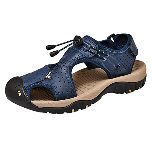 Herren Sport Sandalen Sommer Strand Slides Schuhe Outdoor Wandern Tanga Flip Flops Sandalen Watschuhe Schuhe Herren Walking (Blue, 41) von LOIJMK