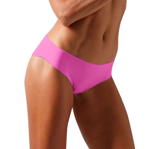 LOIJMK Nahtlose Sport-Slips aus Eisseide für Damen mit niedriger Taille Nahtlose Unterwäsche Damen Set (Hot Pink, M) von LOIJMK