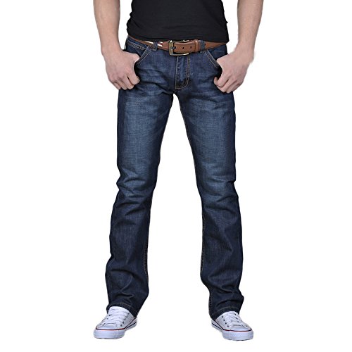 LOIJMK Outdoorhose FüR MäNner Weite Beine Gerade Baumwolle Jeans Herren Lang Freizeithose Langjeans Multi-Pockets Hohe Taille Streetwear Hipster Mode Und Lassige Cargohose Casual von LOIJMK