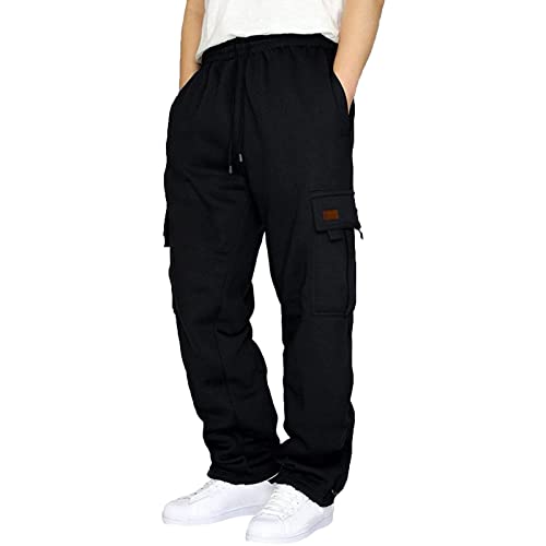 LOIJMK Sweathose Herren Lang, Basic Jogginghose Freizeithose Herren Sporthose Elastischer Bund Kordelzug Sporthosen Joggerhosen Outdoor Trainingshose Männer Bequeme Hose Fitness Hose Herren Gym von LOIJMK