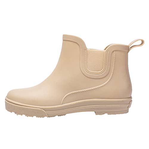 Regenschuhe Damen Kurz Warm GefüTtert Gummistiefel Winter Wasserdicht Rutschfest Rain Boots Leicht Regenstiefel Einfarbig Outdoor Bequem Angelstiefel Aquaschuhe Stiefel von LOIJMK