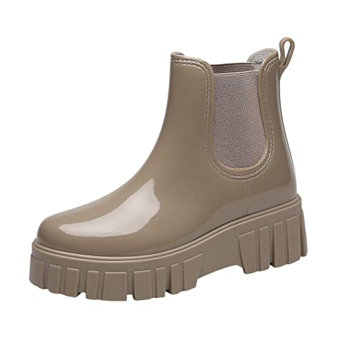 Regenstiefel Damen Kurz Wasserdicht rutschfeste Gummistiefel Leicht Outdoor Bequem Outdoor Boots Rain Boot Sommer Outdoor Boots Stiefel Aquaschuhe Angelstiefel Stiefel von LOIJMK