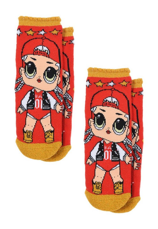 L.O.L. SURPRISE! ABS-Socken Kinder Mädchen Socken 2 Paar Gumminoppen Stopper-Socken Strümpfe (2-Paar) mit anti-rutsch Noppen von L.O.L. SURPRISE!