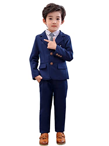 LOLANTA 2-teiliges Jungen festlichen Anzug Set, Kinder Blazer & Hosen Outfit, Freizeitkleidung oder Hochzeitskleid, Blau, 150 von LOLANTA