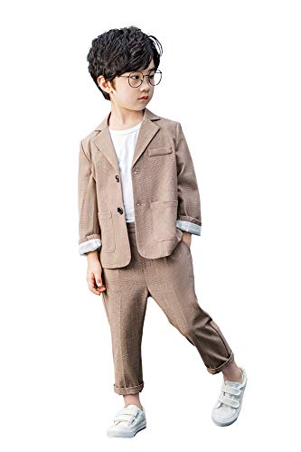 LOLANTA Karierter festlicher Anzug für Kinder, Sommer-Hochzeitsparty-Anlasskleidung, leichte Freizeitanzugjacke und -Hose, Khaki, 9-10 Jahre, 150 LOLANTA Karierter festlicher Anzug für Kinder, Sommer-Hochzeitsparty-Anlasskleidung, leichte Freizeitanzugjacke und -Hose, Khaki, 9-10 Jahre, 150 von LOLANTA