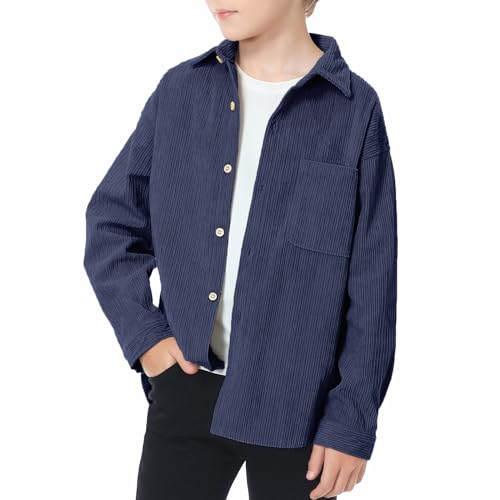 LOLANTA Cordhemd für Kinder, Langarmhemd aus Kord, Hemdjacke für Jungen, Blau, 5-6 Jahre, Tag 120 von LOLANTA