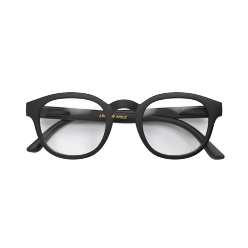 LONDON MOLE Eyewear - Monalux Blaulichtfilterbrille - Quadratische Brille - Runde Brille - Blaulichtbrille - Anti-Kopfschmerzen - Computerbrille - Gaming - Unisex für Männer/Frauen (Mattschwarz) von LONDON MOLE