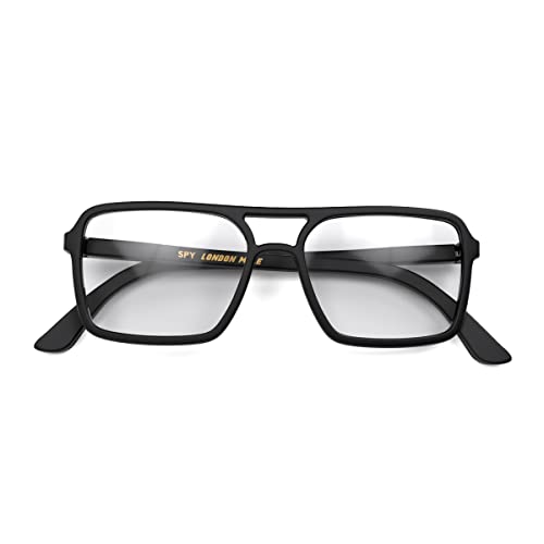 LONDON MOLE Eyewear Spionage-Blaulicht-Blockierbrille Quadratische Brille Blaulichtbrille Anti-Kopfschmerzen Computerbrille Gaming Unisex für Männer/Frauen, mattes schwarz, S von LONDON MOLE