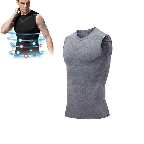 EXPECTSKY Ionic Shaping Vest,Komfortables und atmungsaktives Eis-Seiden-Gewebe,Für Männer zum Aufbau einer perfekten Figur (XL,Grau) von LONGTO