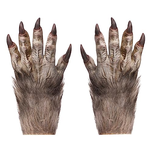 Halloween Wolf Handschuhe Monster Teufel Ghost Klaue Handschuhe Latex Pfoten Handschuhe Cosplay Horror Party Kostüm Handschuhe Damen Herren Fingerhandschuhe Halloween Karneval Werwolf Kostümzubehör von LONTG