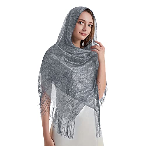 Schal Damen Quasten Stola Muslimischer Hijab Kopftuch Weicher Dünner Kopfwickel Anti-UV Sonnenschutz Halstuch Umschlagtuch Islamische Turban Kopfbedeckung Sommer Frühling Langer Schal Fransen Wraps von LONTG