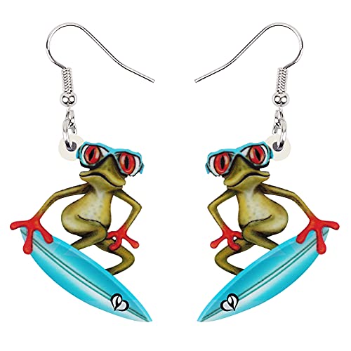 LONYOO Acryl Funny Frosch Ohrringe Dangle Charms Anime Sommer Ohrringe für Frauen Mädchen Schmuck Frosch Geschenke (Blau 3784) von LONYOO