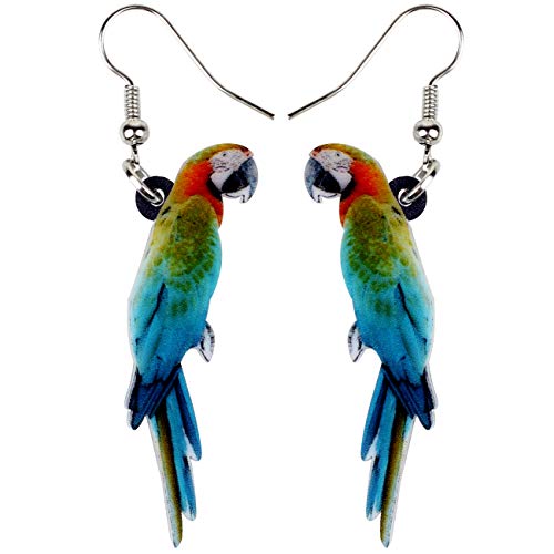 LONYOO Acryl Macaw Papagei Vogel Ohrringe Sommer Schmuck Dangle Scarlet Macaw Geschenke für Frauen Mädchen Charms (Blau) von LONYOO