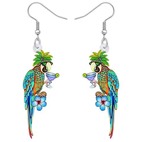 LONYOO Acryl Macaw Papagei Vogel Ohrringe Sommer Schmuck Dangle Scarlet Macaw Geschenke für Frauen Mädchen Charms (Blau 459) von LONYOO