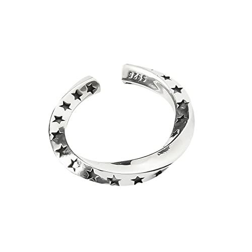 LOOMIKKE Offener Punk-Ring im Vintage-Stil, für Männer und Frauen, Retro-Stil, leicht, luxuriös, Persönlichkeitsring, unregelmäßiger Schmuck, Style 2, Metall, Kein Edelstein von LOOMIKKE