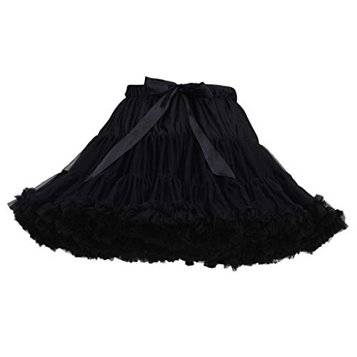 LOPILY Tüllrock Multi Schichten mit Schleife Mini Spitzenrock Faschingskostüme Faltenrock Tutu Ballet Damenrock Mesh Rock Petticoat Unterrock Cosplay Crinoline Underskirt Farbenfroh Partyrock von LOPILY