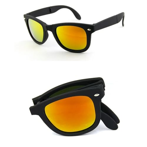 LOPMIU Sonnenbrille herren Vintage -falt -sonnenbrille Kleine Rahmenbrillen Reise Farbenfrohe Fasten Mit Schachtel-t-kostenloser Beutel Und Tuch von LOPMIU