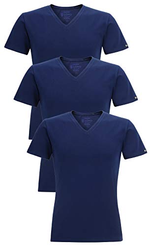 LORD 3er Pack Herren T-Shirt V-Neck, Unterhemd V-Ausschnitt, Baumwolle und Elastan, Slimfit XXL dunkelblau LORD 3er Pack Herren T-Shirt V-Neck, Unterhemd V-Ausschnitt, Baumwolle und Elastan, Slimfit XXL dunkelblau von LORD