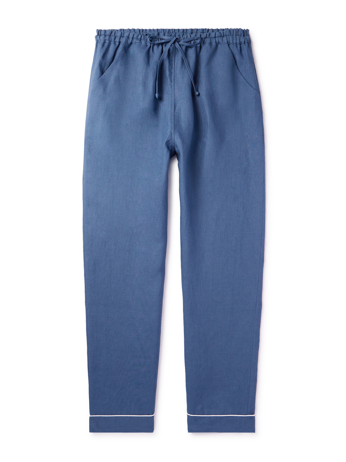 LORETTA CAPONI - Straight-Leg Linen Drawstring Pyjama Trousers - Men - Blue - IT 46 von LORETTA CAPONI