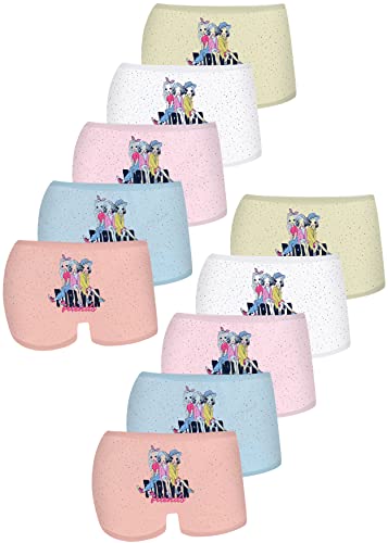 LOREZA ® 10er Pack Mädchen Pantys Boxershorts Unterwäsche aus Baumwolle (92/98, M-421007EG) von LOREZA