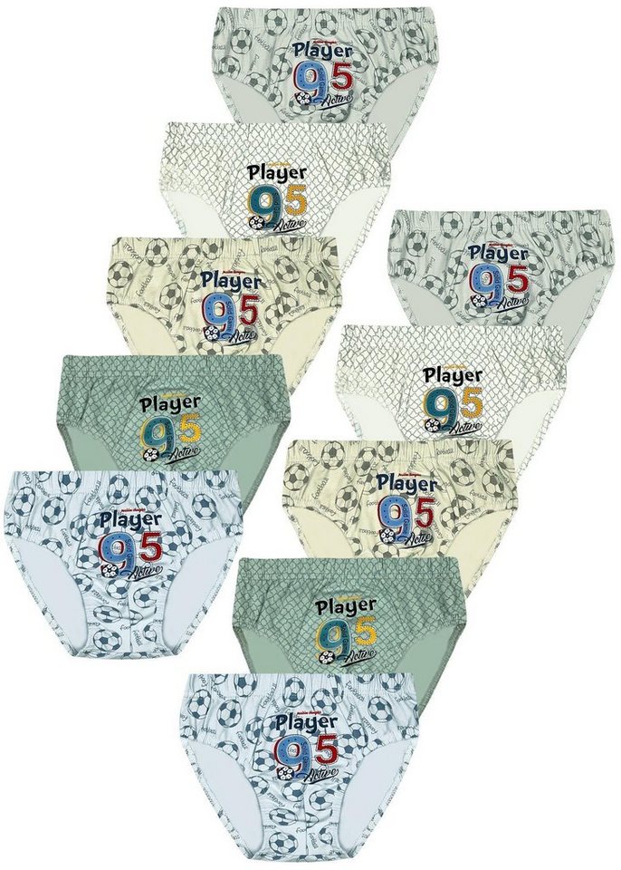 LOREZA Slip 10er Set Jungen Slips - Player - Bunt (Set, 10-St) von LOREZA