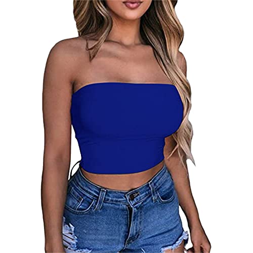 Bandeau Top Damen ,Tube Top Damen,Crop Tops Damen Sexy Trägerloses Top Sporttop Tank Top Schulterfreies Tanktop Slim Fit Strapless Unterhemd Weste Einfarbig Cropped Top Yoga Sport Tops für Frauen Bandeau Top Damen ,Tube Top Damen,Crop Tops Damen Sexy Trägerloses Top Sporttop Tank Top Schulterfreies Tanktop Slim Fit Strapless Unterhemd Weste Einfarbig Cropped Top Yoga Sport Tops für Frauen von LOSSLO
