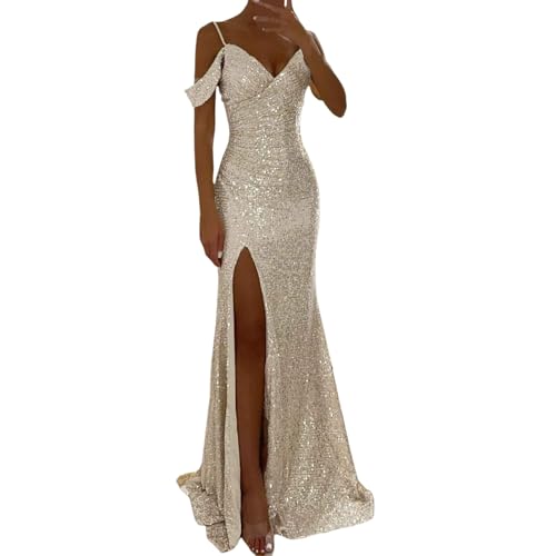 Off Shoulder Abendkleid Damen Lang Glitzer Kleid Damen Abendkleider Elegant für Hochzeit Sexy A Linie Elegant Paillettenkleid mit Schlitz Mode Abendkleider Lässig Locker Partykleid Hochzeit Off Shoulder Abendkleid Damen Lang Glitzer Kleid Damen Abendkleider Elegant für Hochzeit Sexy A Linie Elegant Paillettenkleid mit Schlitz Mode Abendkleider Lässig Locker Partykleid Hochzeit von LOSSLO
