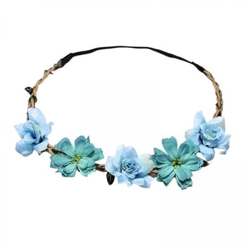 LOVIVER 4x Hochzeit Blumenkrone Böhmischer Kranz Haarband Verstellbare Blumen Tiara Kopfschmuck für Festival Brautjungfer Cosplay Frauen Mädchen Haarschmuck von LOVIVER