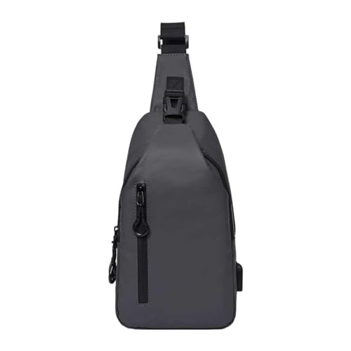 LOVIVER Herren Brusttasche Wandertasche Mini Schultertasche für Wandern Reisen Fitnessstudio Trekking, GRAU von LOVIVER