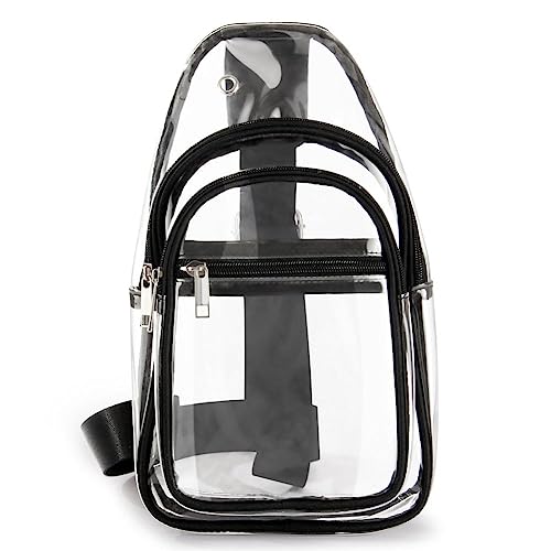 Fashion Messenger Bag Clear PVC Fanny Pack Waterproof Transparent Chest Bag Approved Crossbody for Men Bag Women Stadion Strap Approved Crossbody White Strap Transparent Approved Purses concer, von LQQDREX