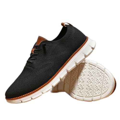 Wearbreeze Herren-Schuhe, ultra-bequeme Schuhe, Sommerschuhe, Freizeitkleid, Tennisschuhe für Herren, Netz-Sneaker, für Business, Freizeit, Wandern, Kleid, Schwarz , 40 EU von LQQDREX