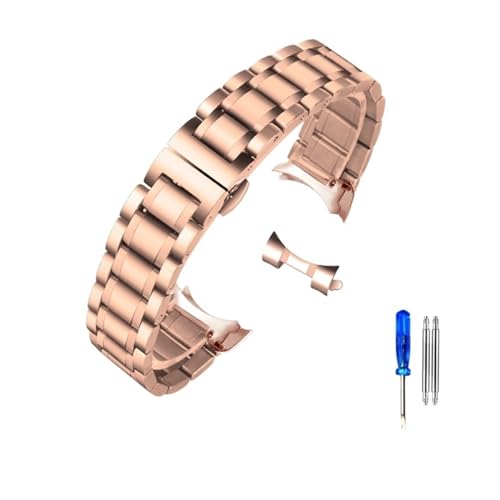 LQXHZ Edelstahl-Armband Mit Gebogenem Ende, Kompatibel Mit Tissot 1853 T035 14/16/17/18/22/24 Mm Uhrenarmband Damen Herren Armband (Color : Rose Gold-Curved, Size : 20mm) von LQXHZ