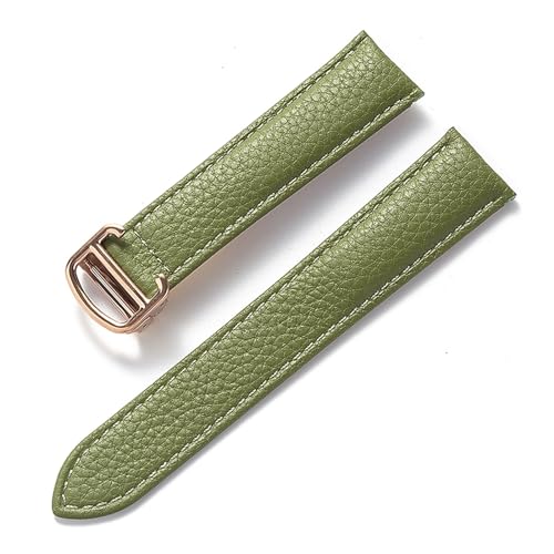 LQXHZ Herren- und Damen-Lederriemen, faltbare Schnalle, (Color : Olive green rose, Size : 19mm) von LQXHZ